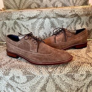 EUC Mens Banana Republic Herne Suede Longwing Wingtip Oxford Shoes Brown 10.5 M